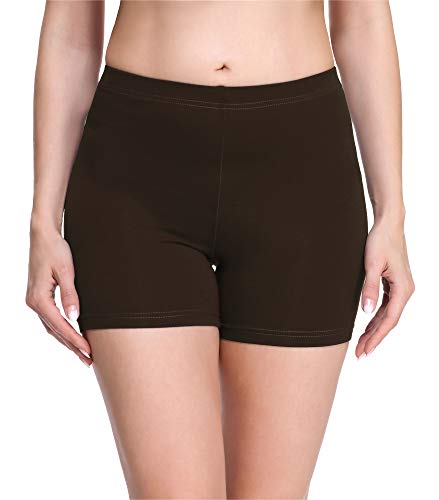 Merry Style Damen Shorts Radlerhose Unterhose Hotpants Kurze Hose Boxershorts aus Viskose MS10-283(Braun,S)