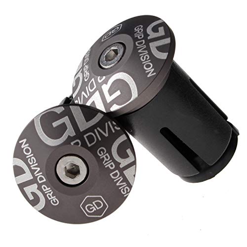 GD Grip Divison Rennrad Lenker Endkappen, Aluminium End Plugs für Gravel, Fixie, Cyclecross und Bahnräder, grau