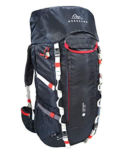 NORDKAMM Trekking-Rucksack, Backpacker Rucksack, 50l - 60l, unisex, blau