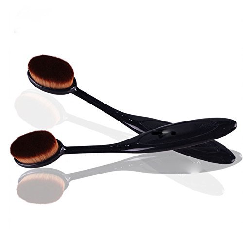 2 X Make-up Pinsel Boolavard Oval Kosmetik Make-up Pro erröten Gesichtspuder Zahnbürste Kurve Foundation-Pinsel
