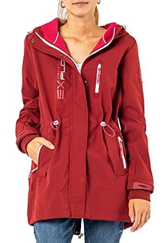 Sublevel Damen Softshell-Mantel Übergangs-Jacke mit Kapuze red S