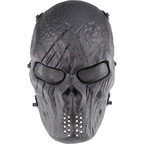 Lejie Taktische Maske CS-Schutzmaske Halloween Airsoft Paintball Vollgesichtsschädel-Skelettmaske