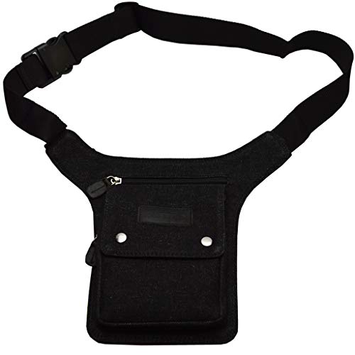 flevado Sidebag Hüfttasche Gürteltasche nur noch in ganz schwarz ohne Zeichen, Schwarz, ca. 28 cm lang