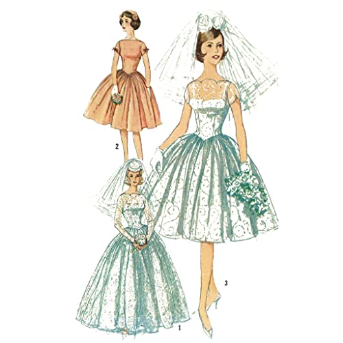 1950er Jahre Muster, Prinzessin Grace Stil, Brautkleid, Hochzeitskleid, Brautjungfer & Slip, schwarz / weiß, (S3958)