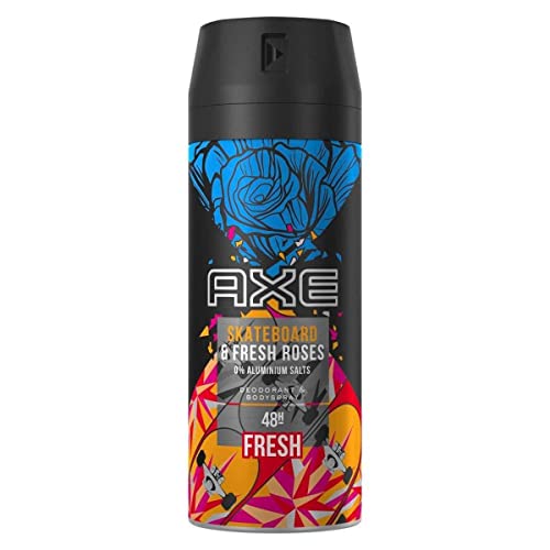 Axe Bodyspray Skateboard & Fresh Roses Deo mit 48-Stunden-Schutz für langanhaltende Frische 150 ml 1 Stück