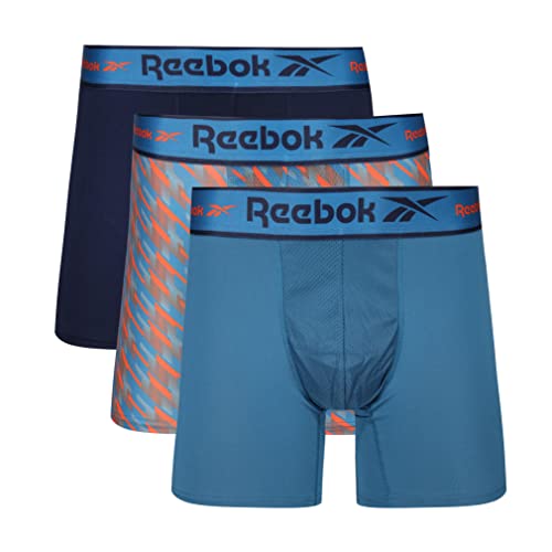 Reebok Mens Sports Trunks with Moisture Wicking, Logo Branded Elasticated Waistband Badehose,
