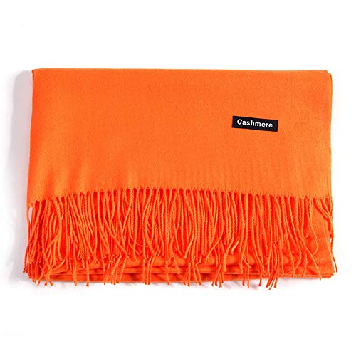Nachahmung Kaschmirschal Herbst und Winter Quaste Lange Damen warme einfarbig veränderbar Schal, orange