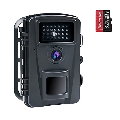 COOLIFE 28MP 1080P HD Wildkamera Fotofalle IP66 Wasserdicht Jagdkamera 940nm IR LEDs Nachtsicht Bewegungsmelder 0,2s Schnelle Trigger Geschwindigkeit Nachtsicht Wildkamera mit 32G Speicherkarte
