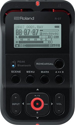 Roland R-07 Hochauflösender tragbarer Audiorecorder, schwarz