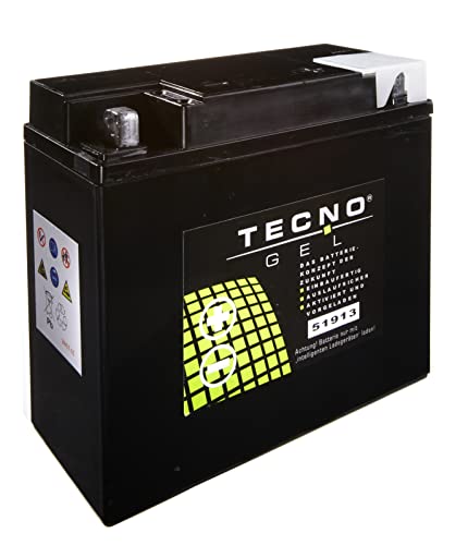 TECNO-GEL QUALITÄTS Motorrad-Batterie 51913 (51814) für B-M-W R 1150 GS, R, RS, RT, S m/o ABS 1999-2005, 12V Gel-Batterie 22AH, 186x82x171 mm inkl. Pfand