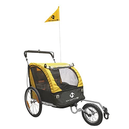 M-Wave Gepäck und Jogging Fahrradanhänger Wagen Carry All 3 In 1, gelb