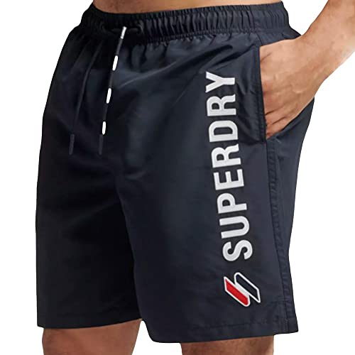 Superdry Mens Code APPLQUE 19INCH W2-Swim Shorts, Deep Navy, X-Large