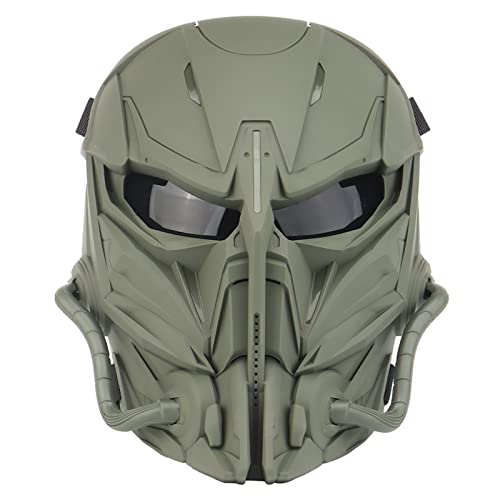 Airsoft Paintball Camouflage Maske Vollgesichtsmaske Einstellbare Größe Punisher for die Halloween -Jagd CS Wargame Tactical Equipment Film Requisiten (Color : Green)