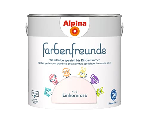 Alpina Farbenfreunde 2,5L Kinderzimmerfarbe Wandfarbe (Nr.13 Einhornrosa)