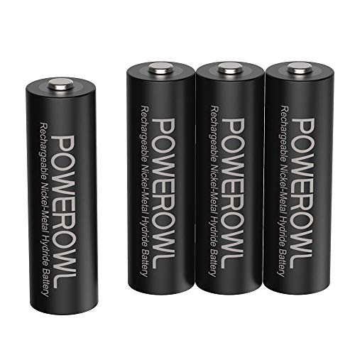 POWEROWL AA Akku 2800mAh 4 Stück - Wiederaufladbare AA Batterien Typ NI-MH 1.2v AA Akkubatterien