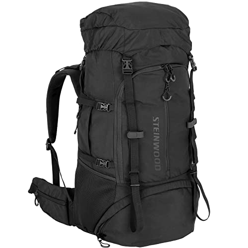 Steinwood Trekkingrucksack 70L (2022 - neu) – Backpacker-Rucksack, Outdoor-Rucksack, Wanderrucksack, wasserabweisend mit Regenhülle und Trinksystem