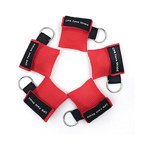 CPR Maske Schlüsselanhänger Ring Emergency Kit Rescue Face Shields mit Einweg-Ventil Atem Barriere für Erste Hilfe oder AED Training (5)
