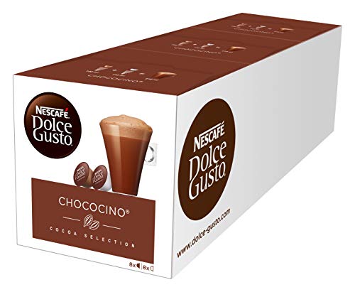 NESCAFÉ Dolce Gusto Chococino | 48 Kapseln Trinkschokolade | Feiner Kakao Geschmack | Cremige Milch und beste Schokolade | Schnelle Zubereitung | Aromaversiegelte Kapseln | 3er Pack (3 x 16 Kapseln)