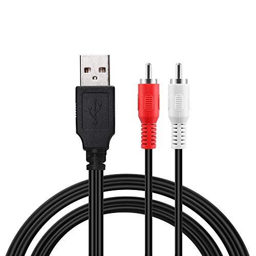 Duttek AV kabel, Cinch auf USB Kabel, USB 2.0 Stecker zu 2 Cinch Stecker Video AV A / V Wandler Camcorder Audio Capture Karte Splitter Adapter kabel für TV / Mac / PC (5 Ft / 1,5 m)