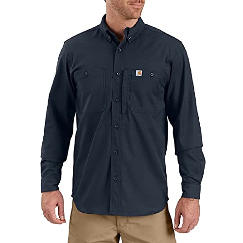 Carhartt Herren Rugged Professional Long-Sleeve Work T-Shirt, Navy, L