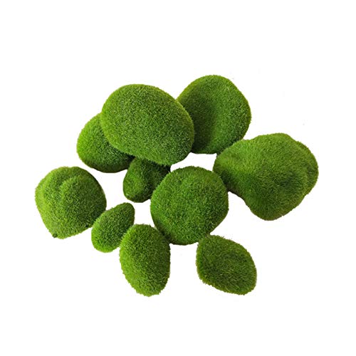 20 Stück künstliche Moossteine dekorative künstliche grüne Moossteine (2 Größen)