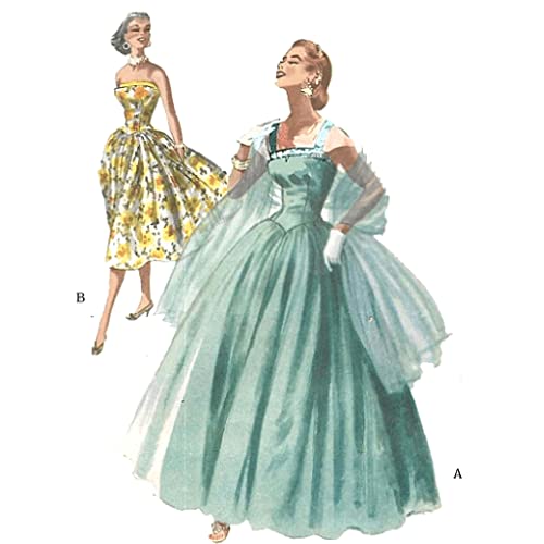 1950er-Jahre-Muster, Abendkleid, Brautkleid, Ballkleid & Stola