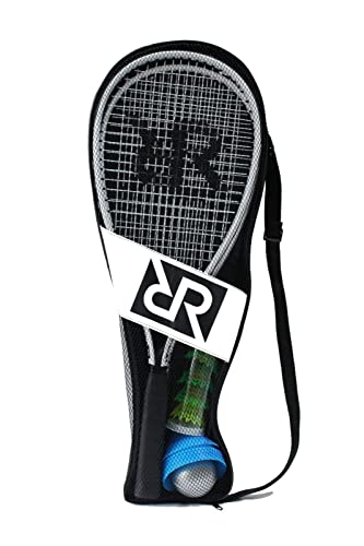 Rush Racket Set RS3 Speed Badminton Set 5-teilig (2X Schläger, 5X Federbälle, 1x Softball, 8X Feldmarkierung, 1x Tragetasche) Crossminton Set - Turbo Badminton Set - Speedbadminton Set