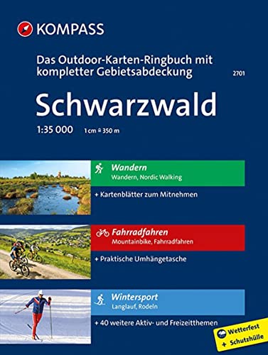 KOMPASS Outdoor-Karten Ringbuch Schwarzwald: kompletter Gebietsabdeckung 1:35000