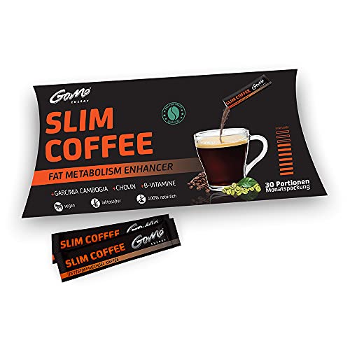 SLIM COFFEE. Gut für den Fettstoffwechsel. Mit Cholin, Garcinia Cambogia, grünem Kaffee-Extrakt, B-Vitaminen und Koffein | Energie, Appetitkontrolle & Stoffwechsel anregen | Monatspackung 30 Portionen