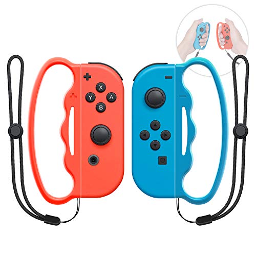 MENEEA Boxgriff Kompatibel mit Nintendo Switch, 2 Packungen Fangen Assist Grip Tool Kompatibel mit JoyCon Spiele Fitnessboxen mit Armbinde (Rot und Blau)