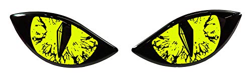 BIKE-label Aufkleber 3D Böse Augen Auto Motorrad Helm Neon gelb 910061-VA