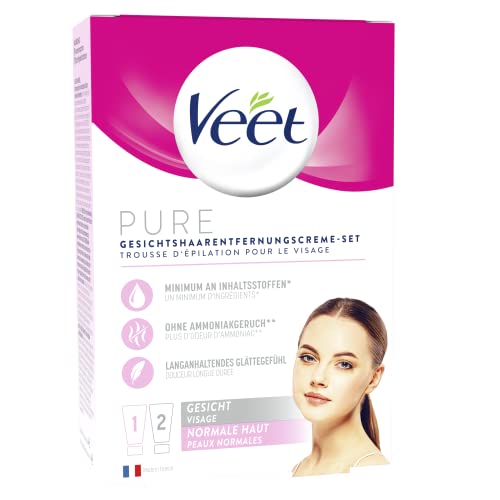 Veet Gesicht Haarentfernungs-Creme Set für sensible Haut mit Aloe Vera und Vitamin E, 2er Pack (2 x 50 ml)