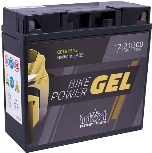 Intact Bike-Power GEL51913 | 12V 21 Ah | 300 A (EN) | Hochwertige Motorradbatterie mit 30% mehr Startleistung | Wartungsfreie Gel-Batterie