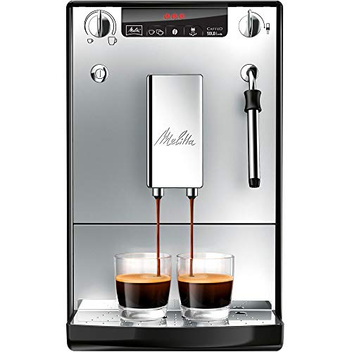 Melitta Caffeo Solo & Milk E953-202, Schlanker Kaffeevollautomat mit Milchschaumdüse, Silber
