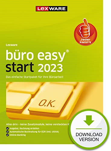 Lexware büro easy Start 2023 (365 Tage) | Bürosoftware mit Basisfunktionen - einfach zu bedienen | Download | PC Aktivierungscode per Email
