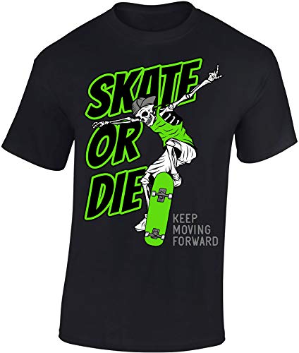 Kinder Skateboard T-Shirt: Skate or Die - Skaten Skater Skaters Board - Shirt für Jungen Junge & Mädchen Geschenk-Idee zum Geburtstag für Kind Kinder Birthday Sport (134/146)