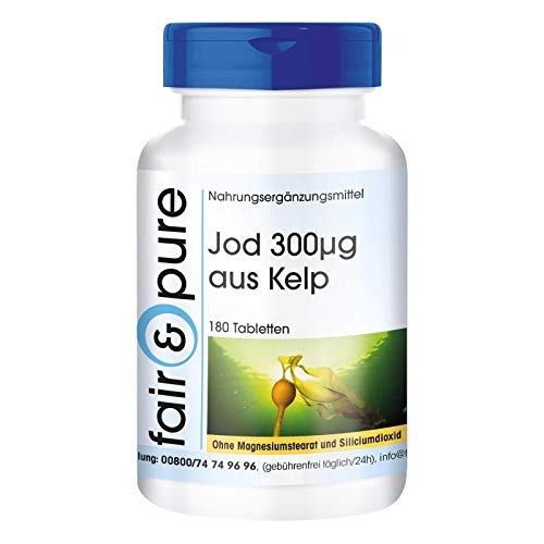 Jod 300mcg aus der Braunalge Kelp - Kelp-Extrakt - vegan - natürlich - hochdosiert - 180 Kelp-Tabletten