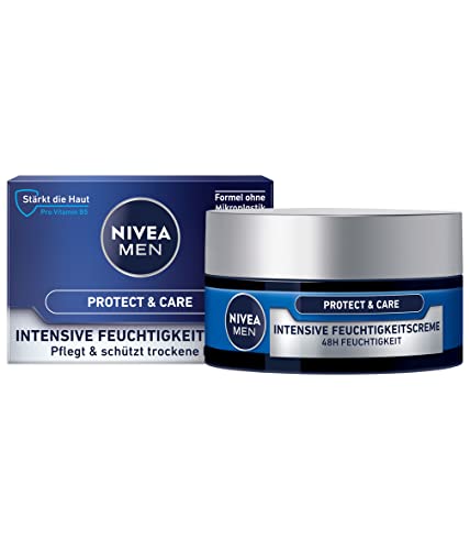 NIVEA MEN Protect & Care Intensive Feuchtigkeitscreme (50 ml), beruhigende Gesichtscreme für Männer, feuchtigkeitsspendende Tagescreme mit Aloe Vera und Pro Vitamin B5