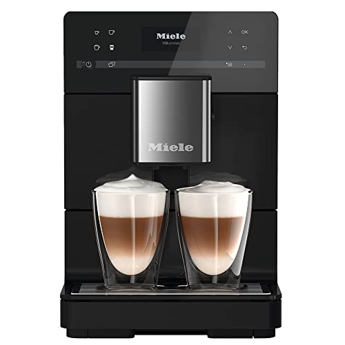Miele CM 5300 Kaffeevollautomat – Mit OneTouch for Two, aromaschonendem Kegelmahlwerk, Kannenfunktion, Reinigungsprogrammen u. v. m. – Obsidianschwarz