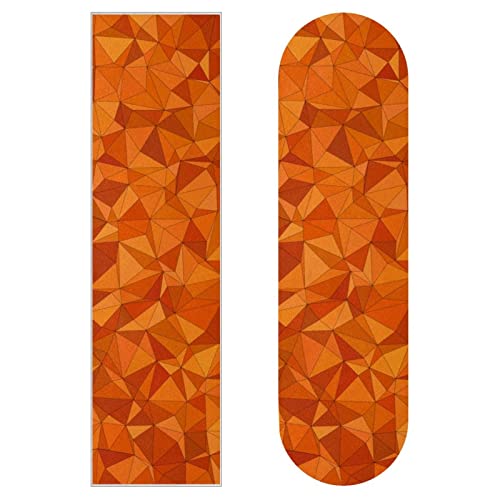 Dreieckiger Hintergrund abstraktes Orange Skateboard Schleifpapier 2 Blatt Board Aufkleber Front Frosted Professional Long Skate Skateboard Griptape
