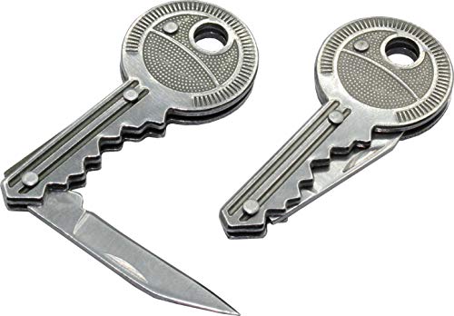 geddid 2X Schlüsselanhänger Messer Schlüssel Messer Schlüsselmesser kleines Taschenmesser klein in Schlüsselform Brieföffner Paketmesser (2)