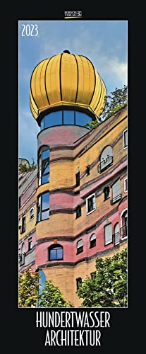 Hundertwasser Architektur - Kalender 2023 - Hochformat - Korsch-Verlag - Fotokalender - Fotokunst - Vertikal-Kalender - 28,5 cm x 69 cm