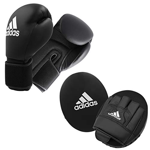 adidas Unisex – Erwachsene Adult Boxing Kit 2 Pratzen Set, Black, 14