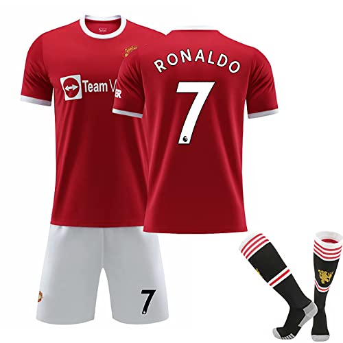 Manchester-United Fußball Trikot für Kinder Erwachsene Sports Outdoor Trainingsanzug Herren Jungen Football T Shirt, Kurze Hosen & Socken