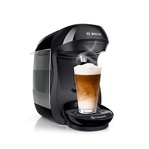 Tassimo Happy Kapselmaschine TAS1002 Kaffeemaschine by Bosch, über 70 Getränke, vollautomatisch, geeignet für alle Tassen, platzsparend, 1400 W, 0,7l, schwarz/anthrazit