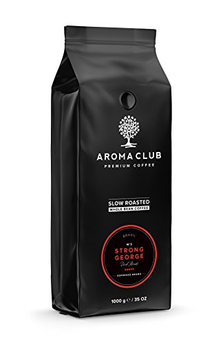 Aroma Club Kaffeebohnen 1 kg – Strong George Dark röstung – brasilianisch – Slow Roast – Für alle Kaffeemaschinen