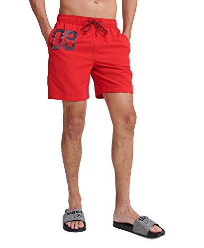 Superdry Herren Waterpolo Swim Shorts, Rot (Flag Red OXL), S