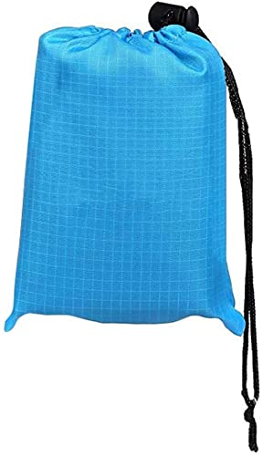 BeiLan Mini Picknickdecke Wasserdicht, Ultraleicht, Kleines Packmaß - Ideal für Ground Sheet, Pocket Blanket, Stranddecke, Taschendecke, Campingdecke, Sitzunterlage (140*152cm, Blau & Schwarz)