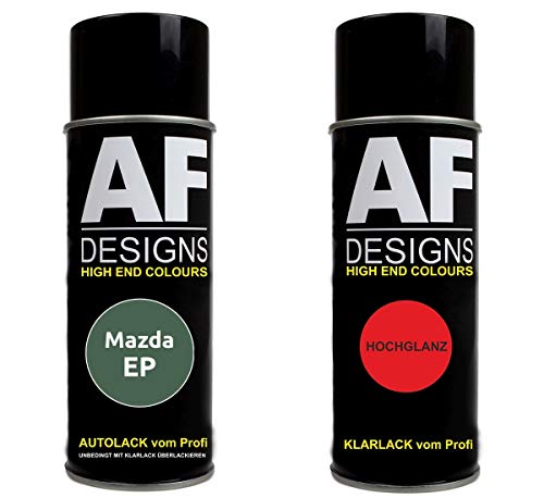 Autolack Spraydose Set für Mazda EP Eva Green Basislack Klarlack Sprühdose 400ml