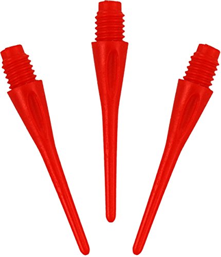 Best Sporting Dart Kunststoff-Spitzen aus Nylon für Dartpfeil, 100 Stück Soft Dart, schwarz, weiß oder rot (rot)